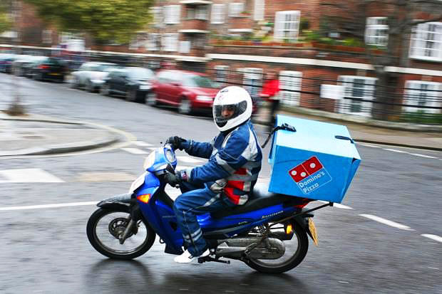 Domino's store pizza motorcycle